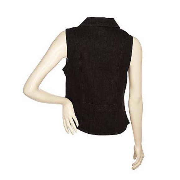 Denim & Co. Stretch Denim Embroidered
Button Front Vest XS - Picture 11 of 14